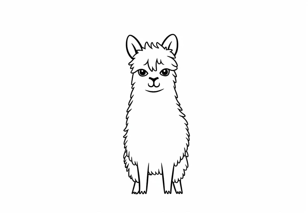 The Lama Coloring Pages, Nice baby lama