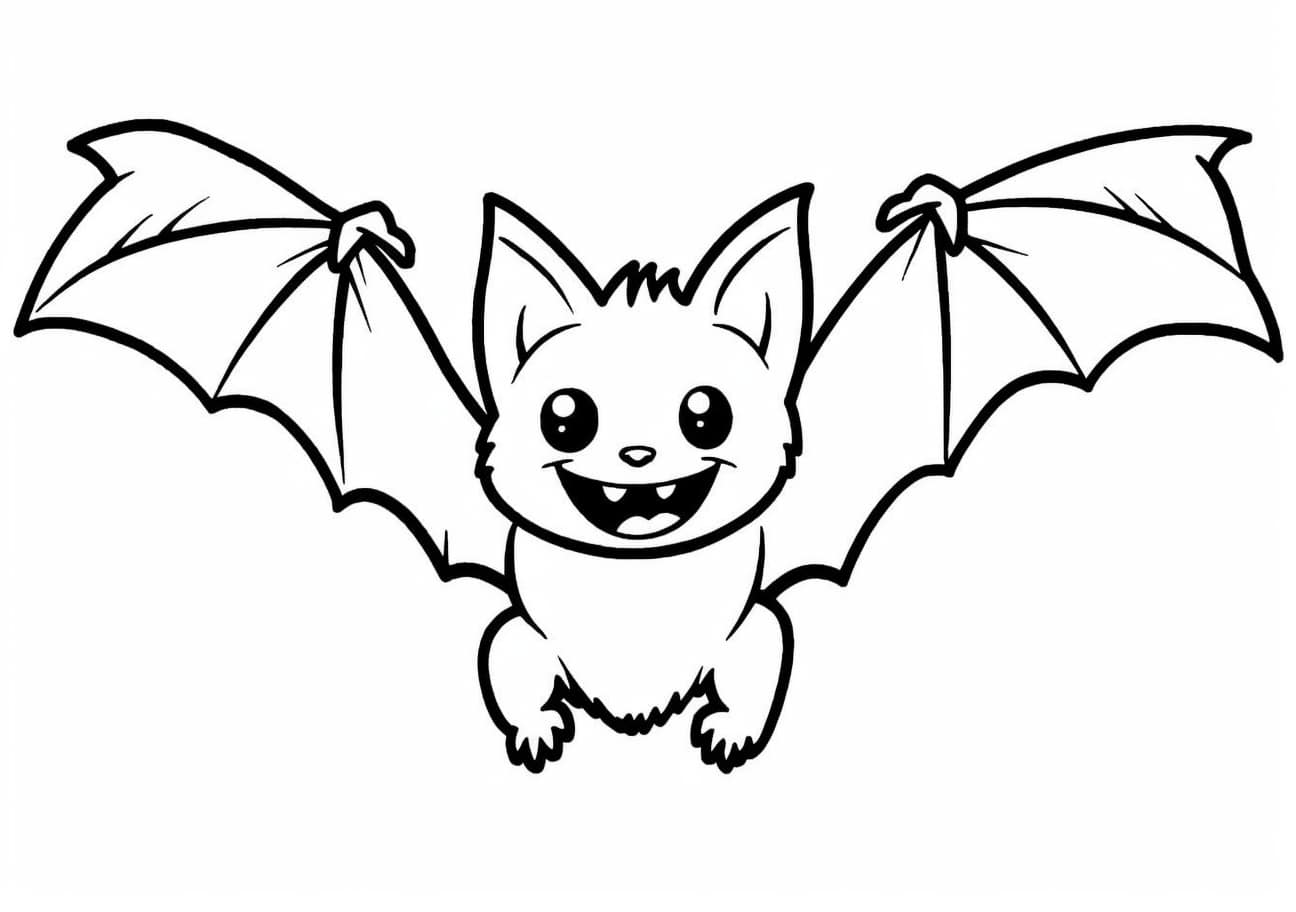 Bat Coloring Pages, Funny Bat