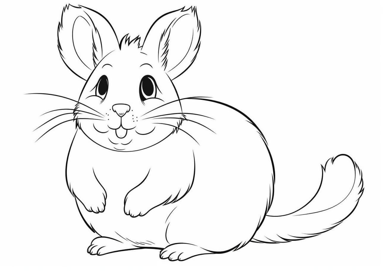 Chinchilla Coloring Pages, Cute fat Chinchilla