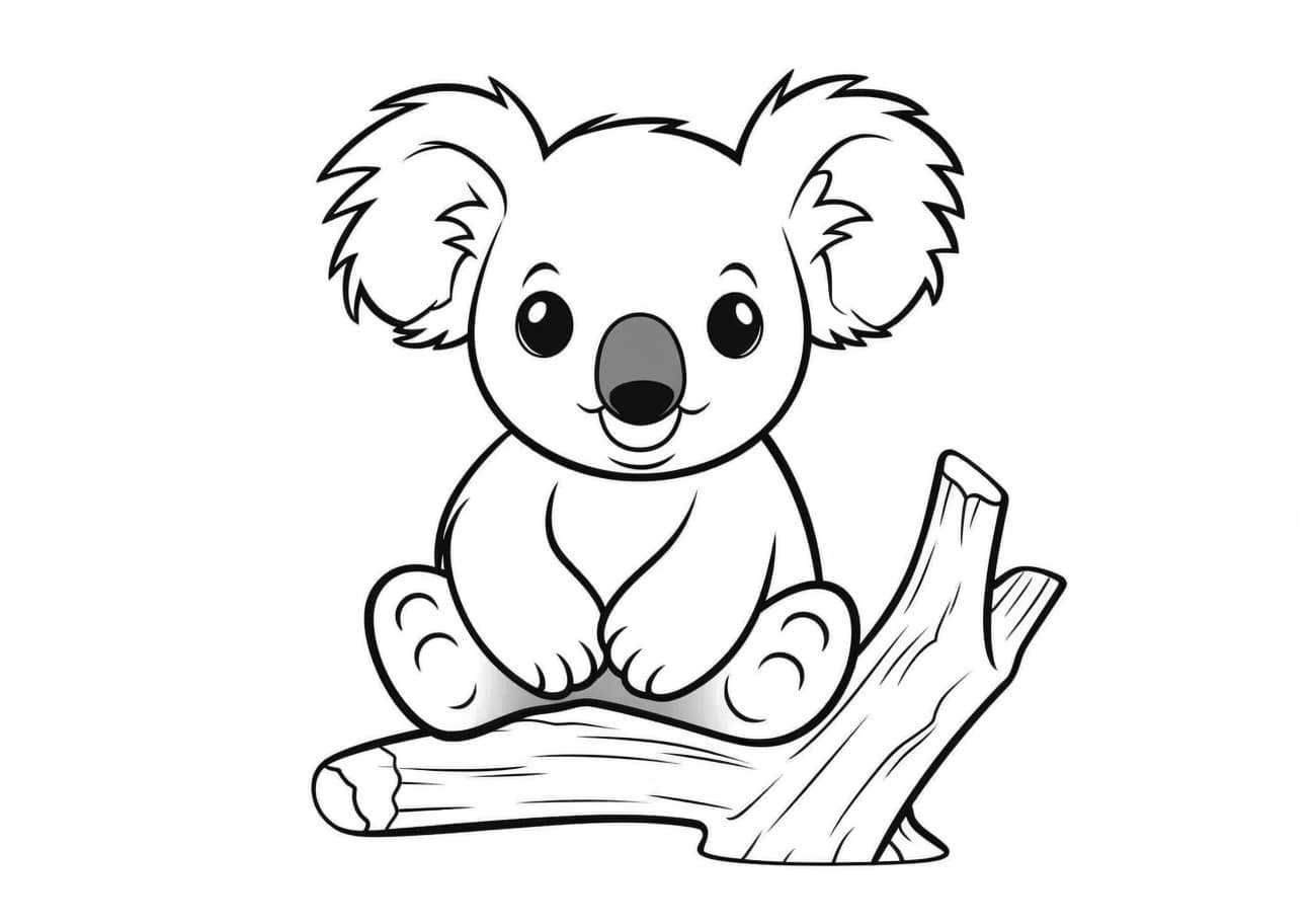 Koala Coloring Pages, Baby cartoons Koala