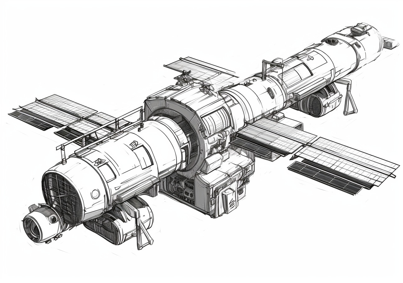 Space Station Coloring Pages, Space Station