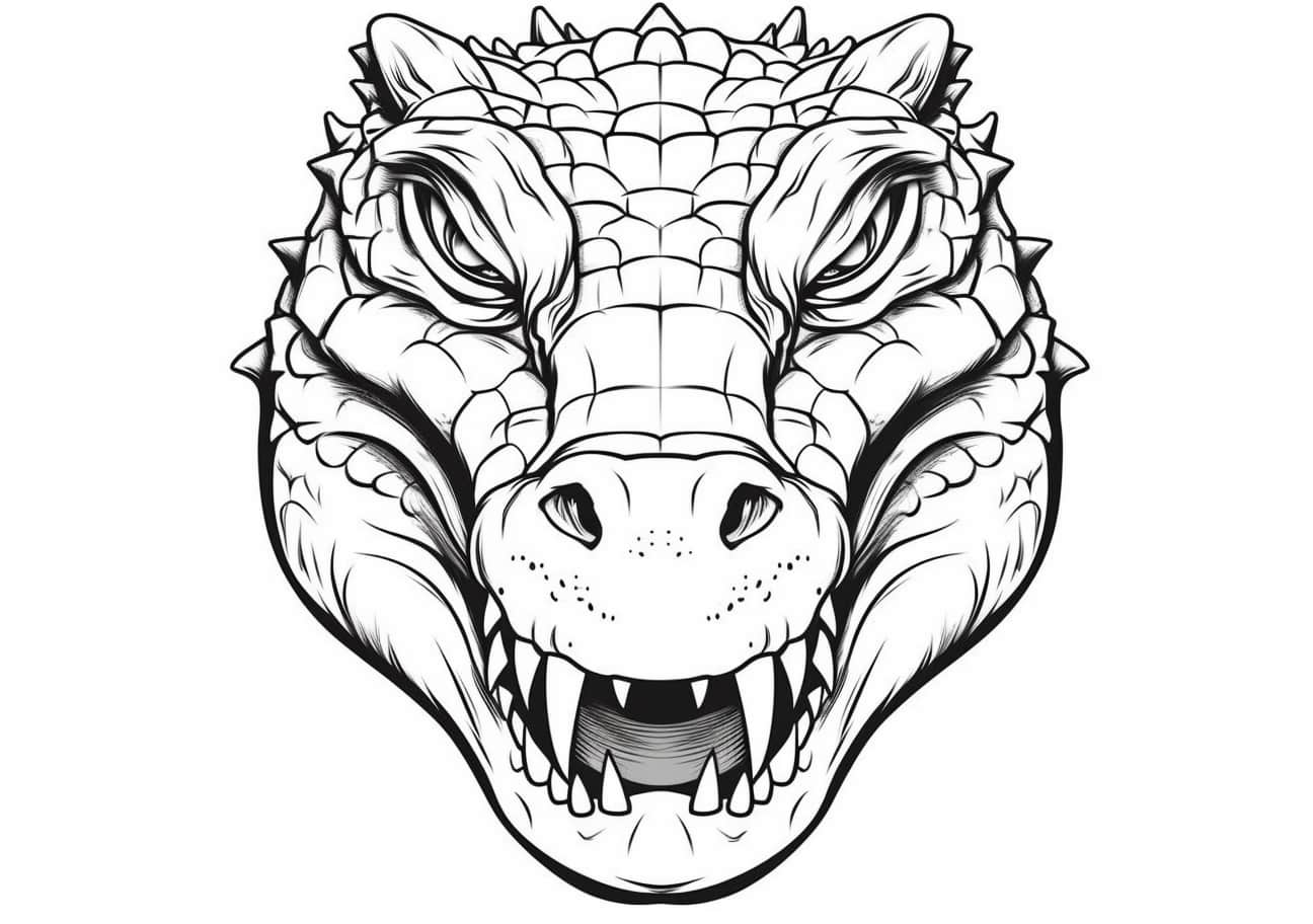 Crocodile Coloring Pages, Crocodile face