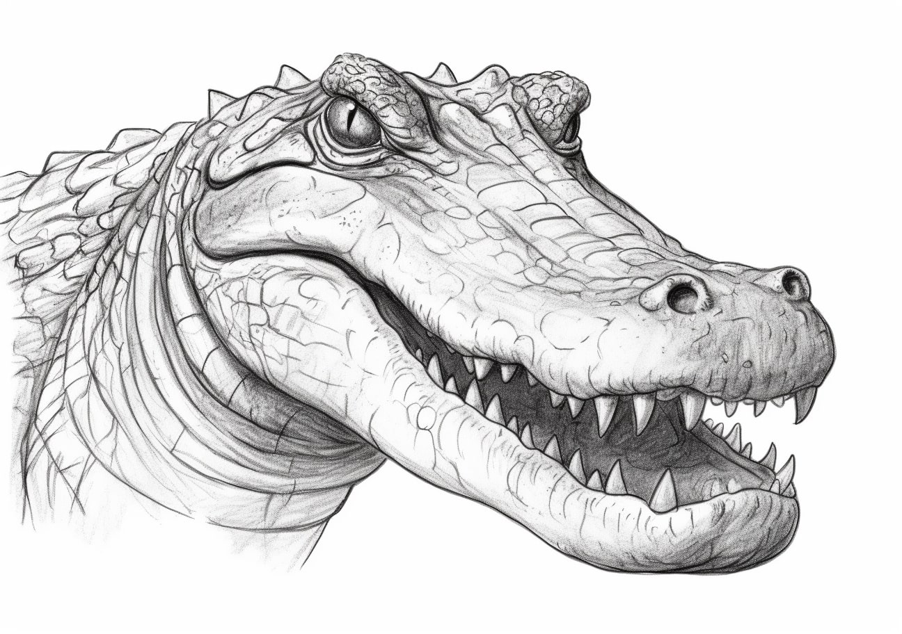 Crocodile Coloring Pages, realistic crocodile