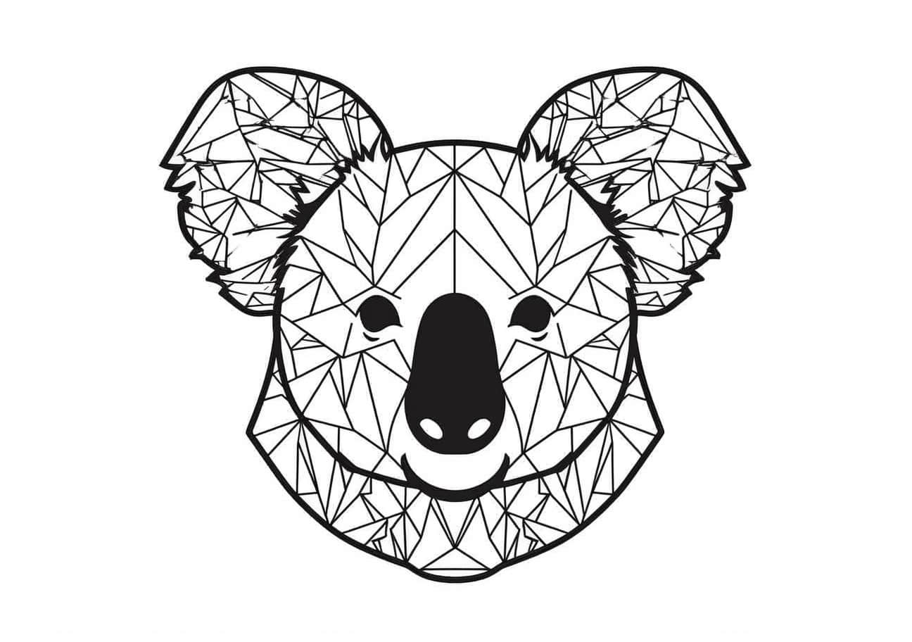 Koala Coloring Pages, Koala face, mandala