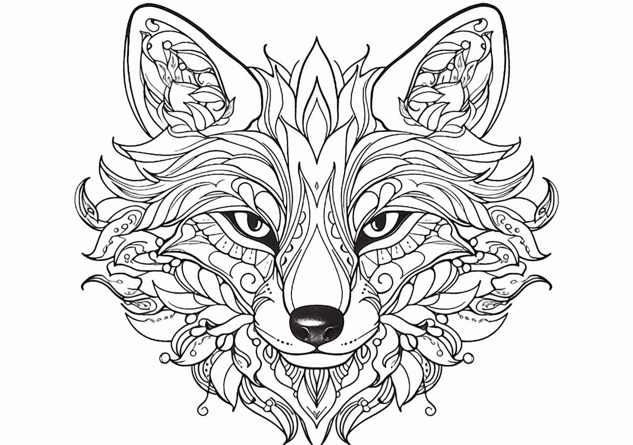 Fox Coloring Pages, zentagle Fox