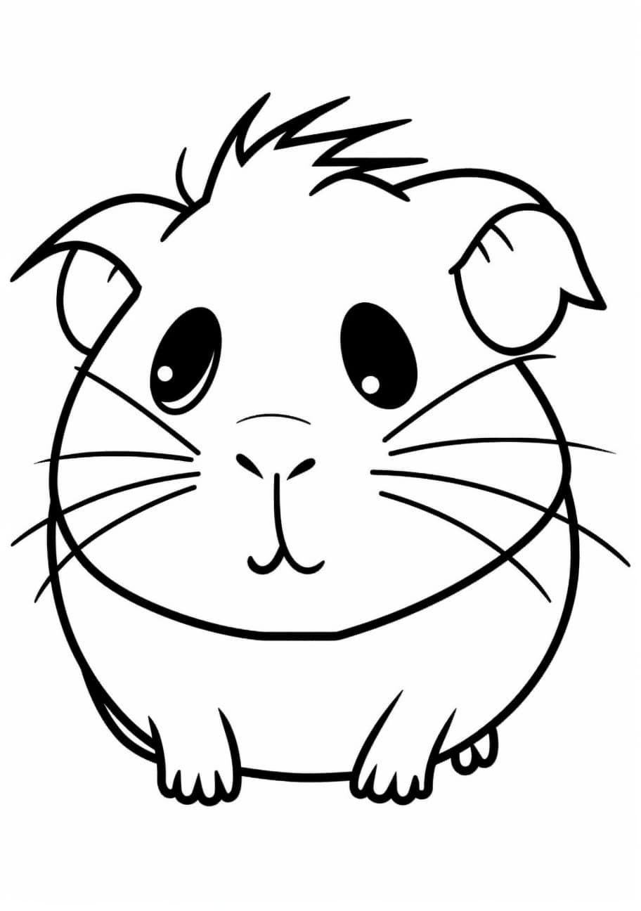 Guinea pig Coloring Pages, cartoon guinea pig