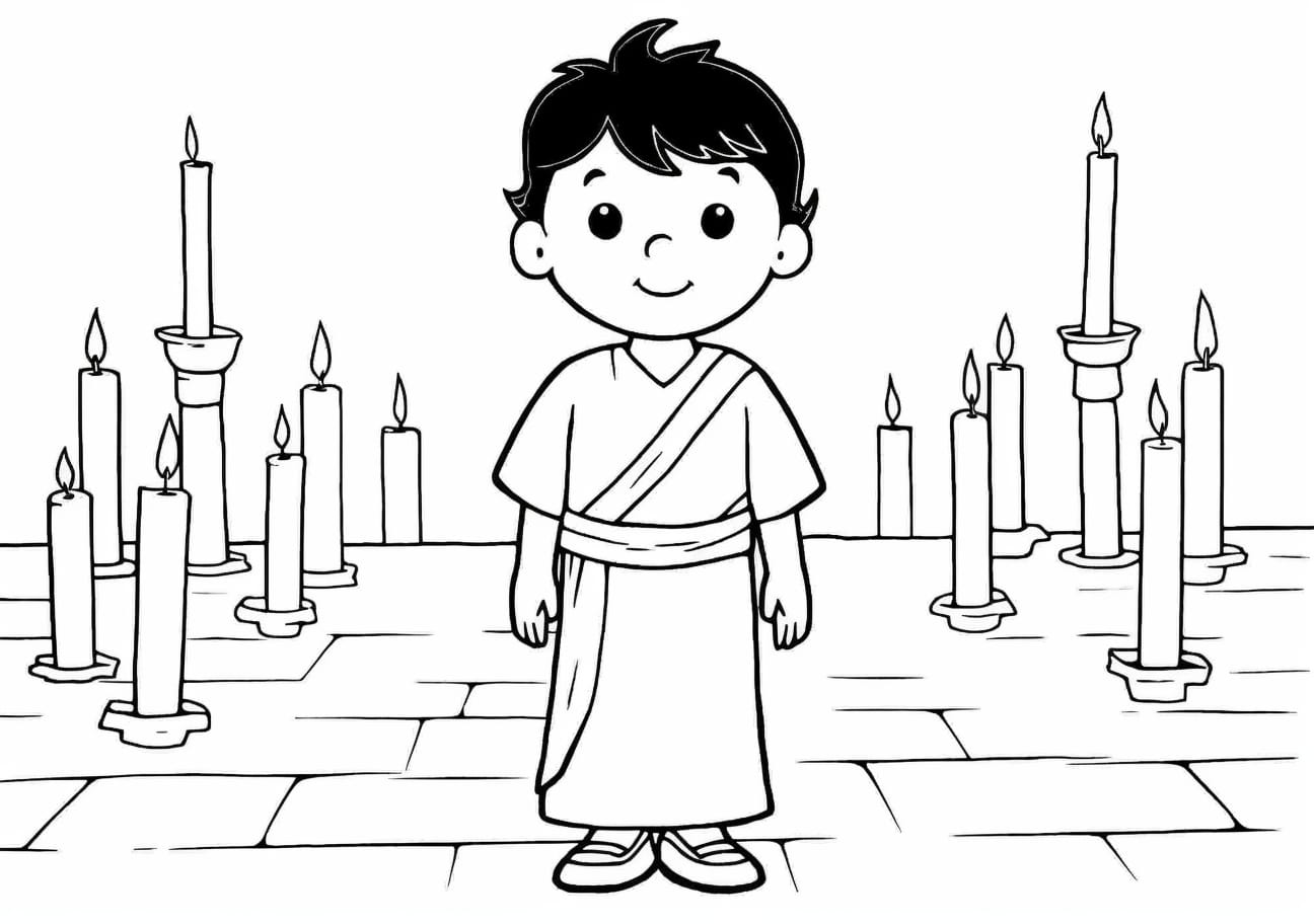 Childhood Jesus Coloring Pages, 12 year old Jesus in the Temple