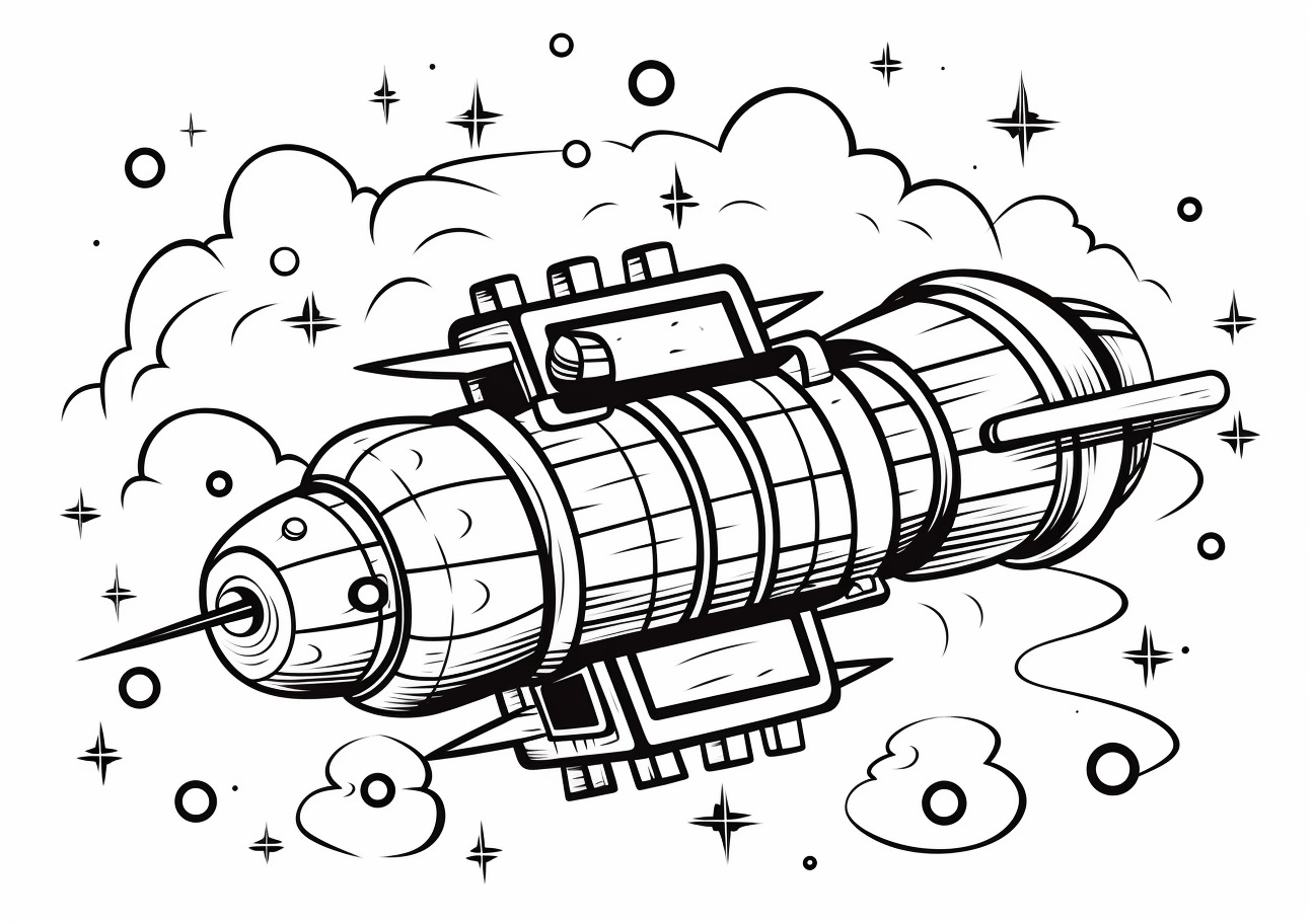 Satellite Coloring Pages, Cartoon Satellite