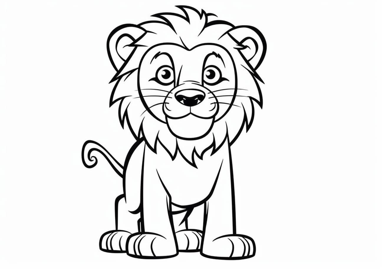 Lion Coloring Pages, Funny baby Lion