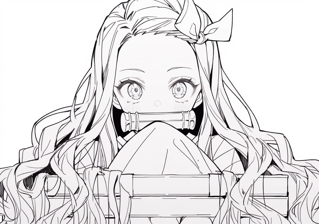 Nezuko Kamado Coloring Pages, Nezuko Kamado