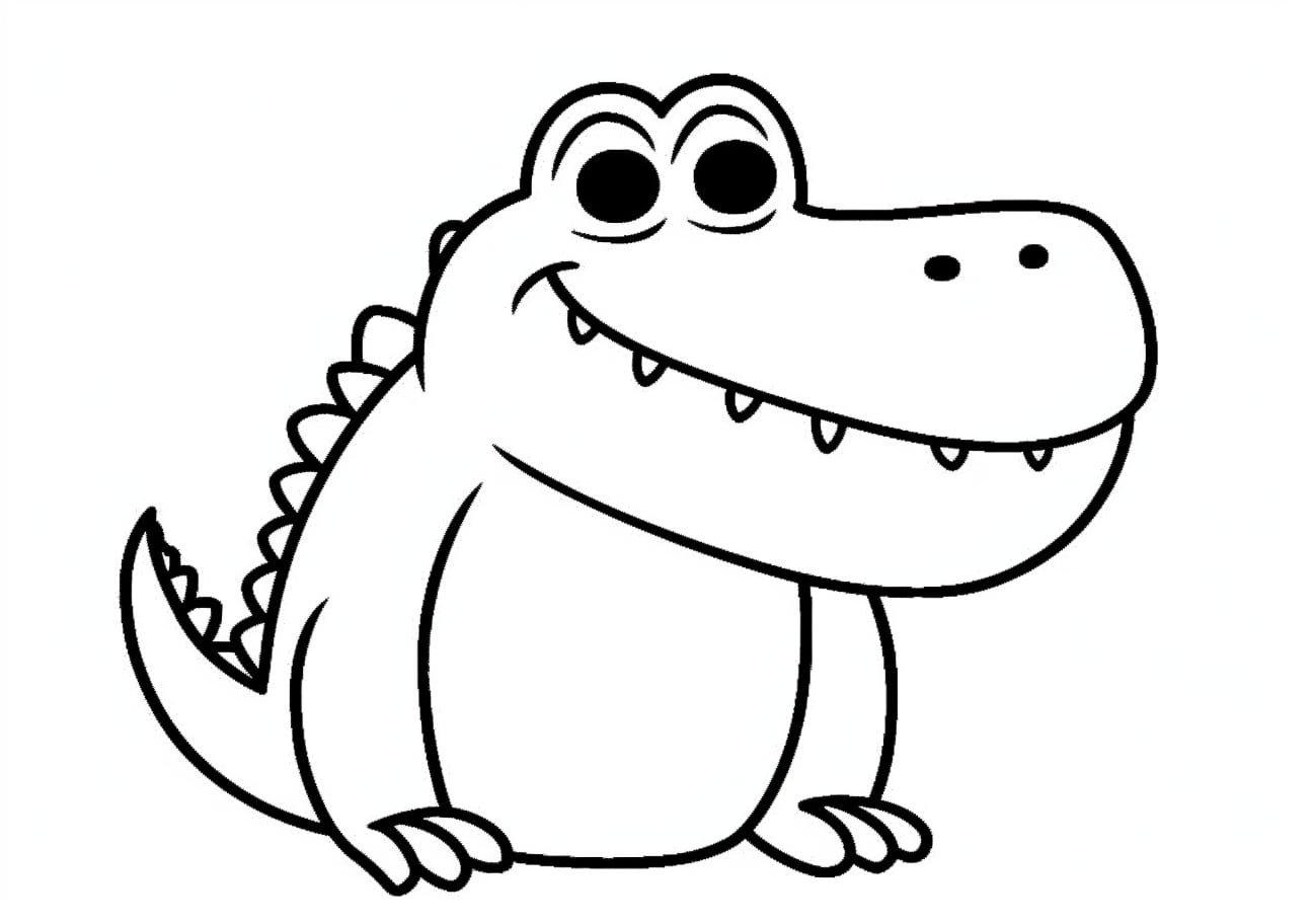 Alligators Coloring Pages, cute alligator