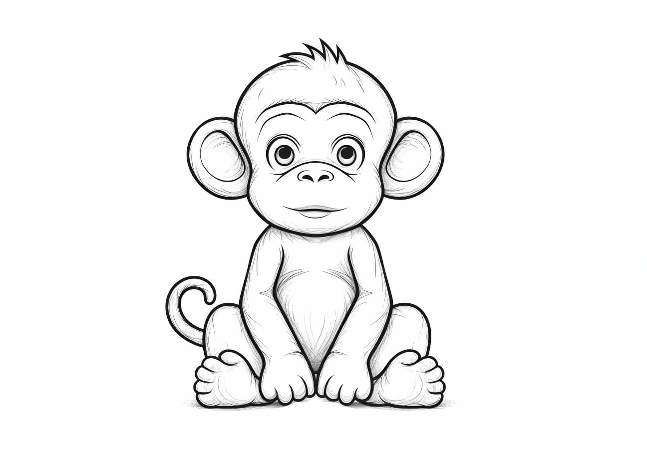 Monkeys Coloring Pages, Simple monkey toy