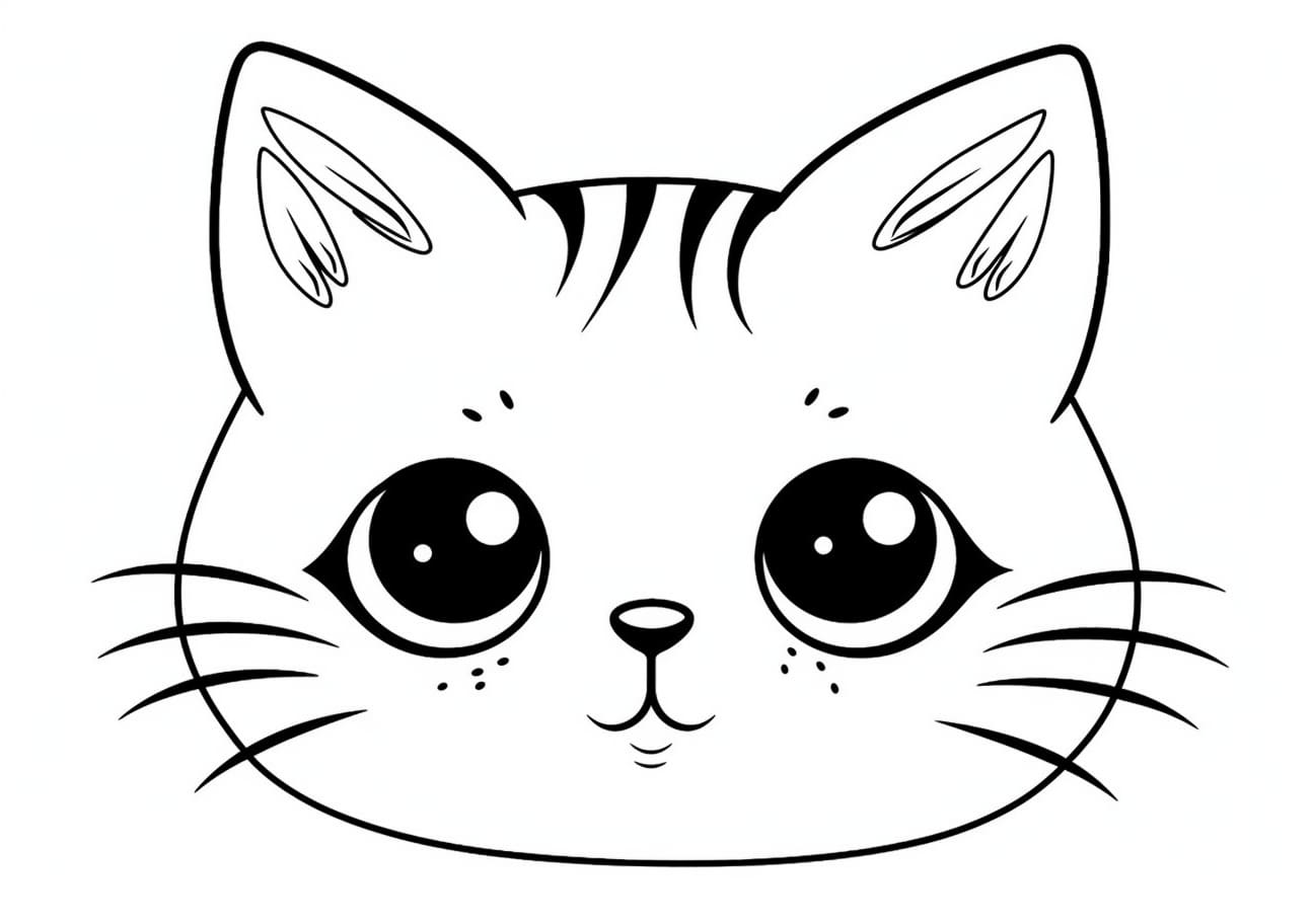 Cute Cat Coloring Pages, beatiful cat face