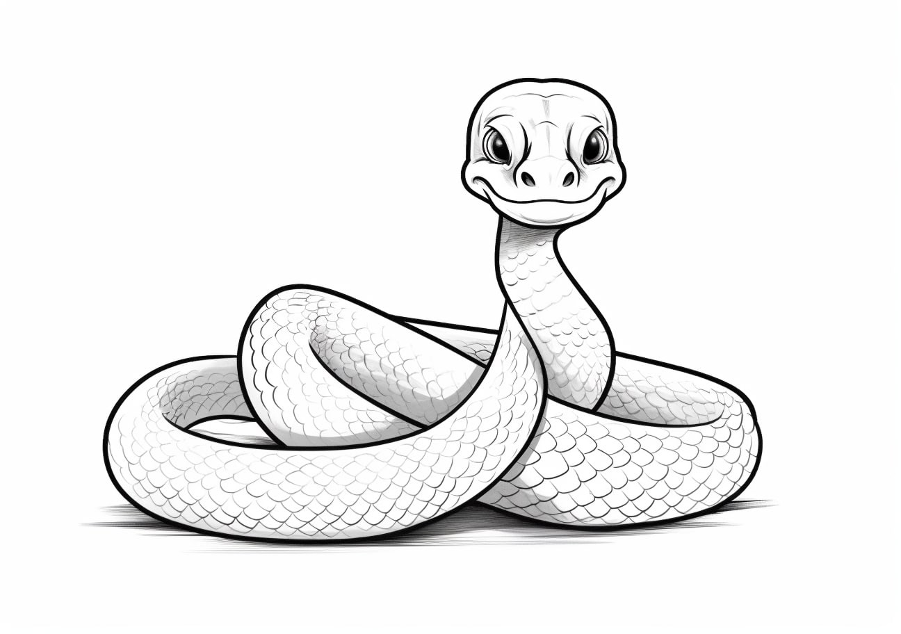 Snake Coloring Pages, Simple cartoon Snake