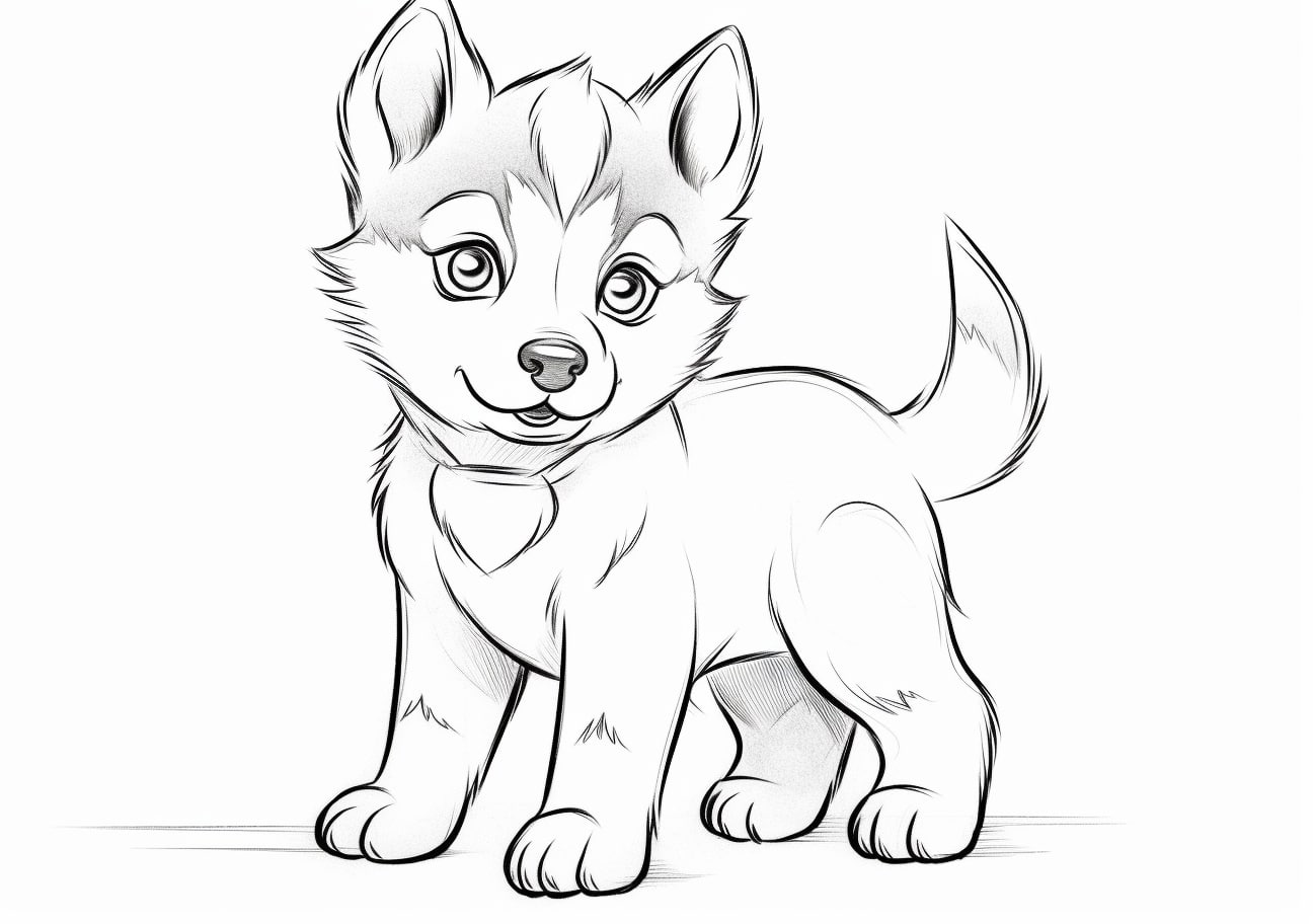 Husky Coloring Pages, Funny husky dog