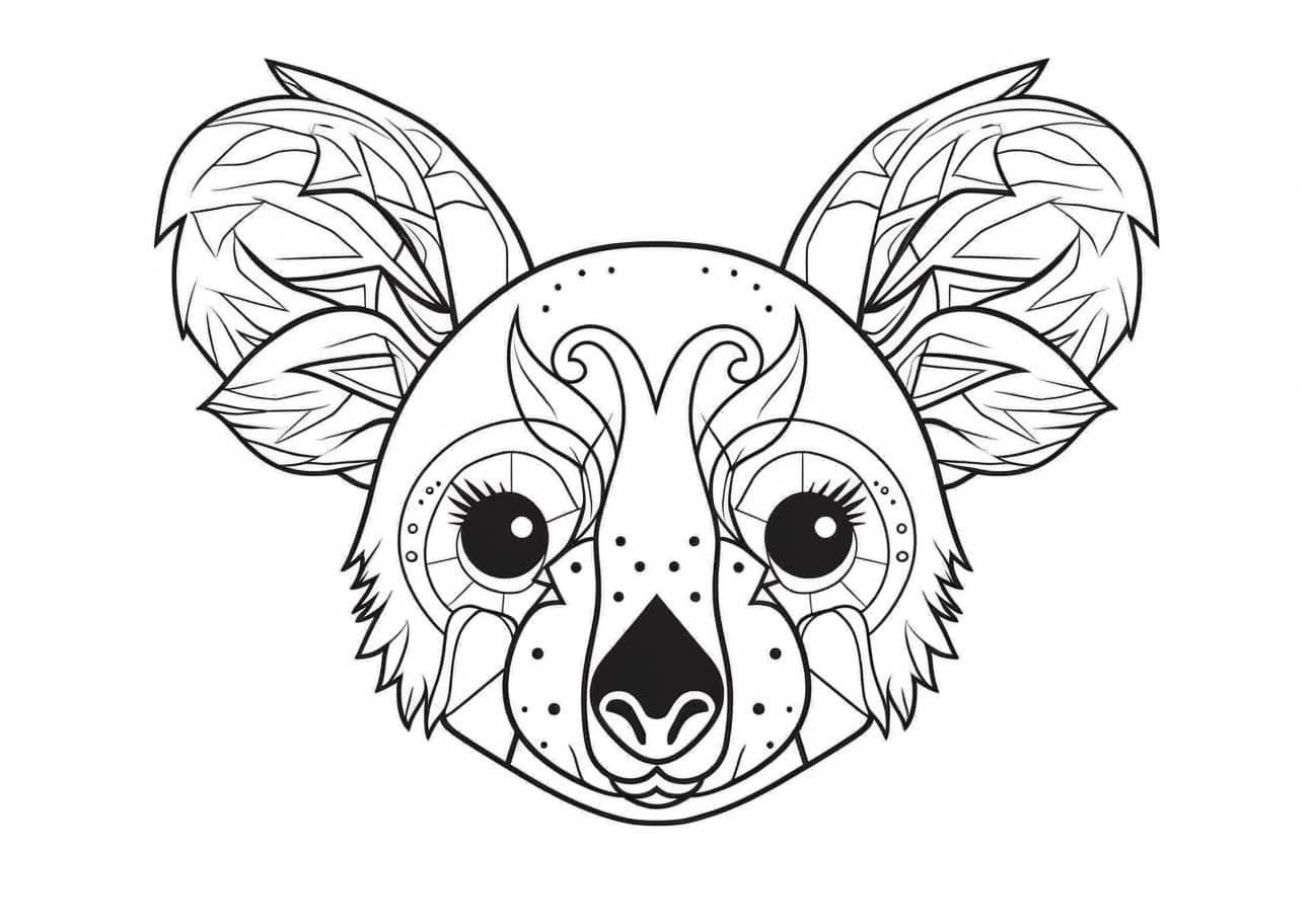 Koala Coloring Pages, Cute zentagle, Koala