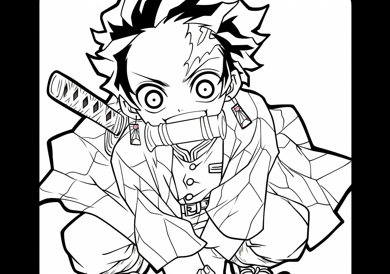 Tanjiro Kamado Coloring Pages, Tanjiro Kamado kid