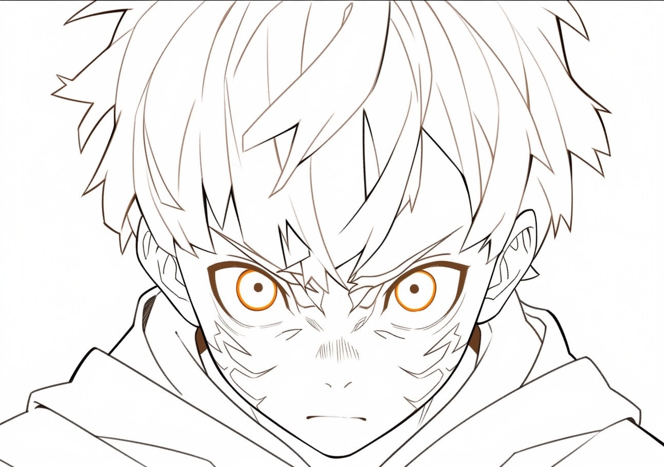 Zenitsu Agatsuma Coloring Pages, Zenitsu Agatsuma