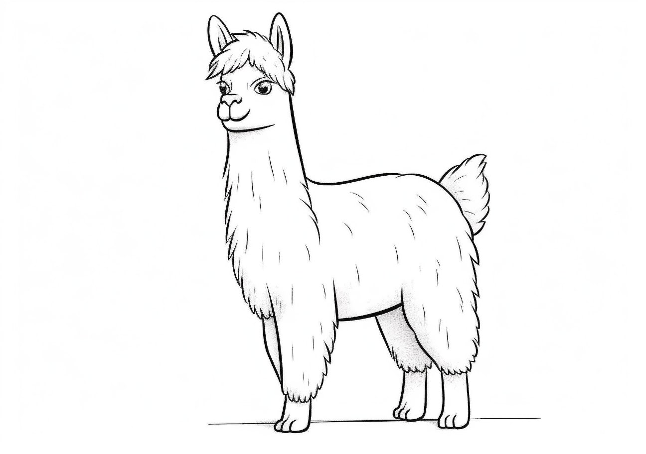 The Lama Coloring Pages, Adult llama in full size