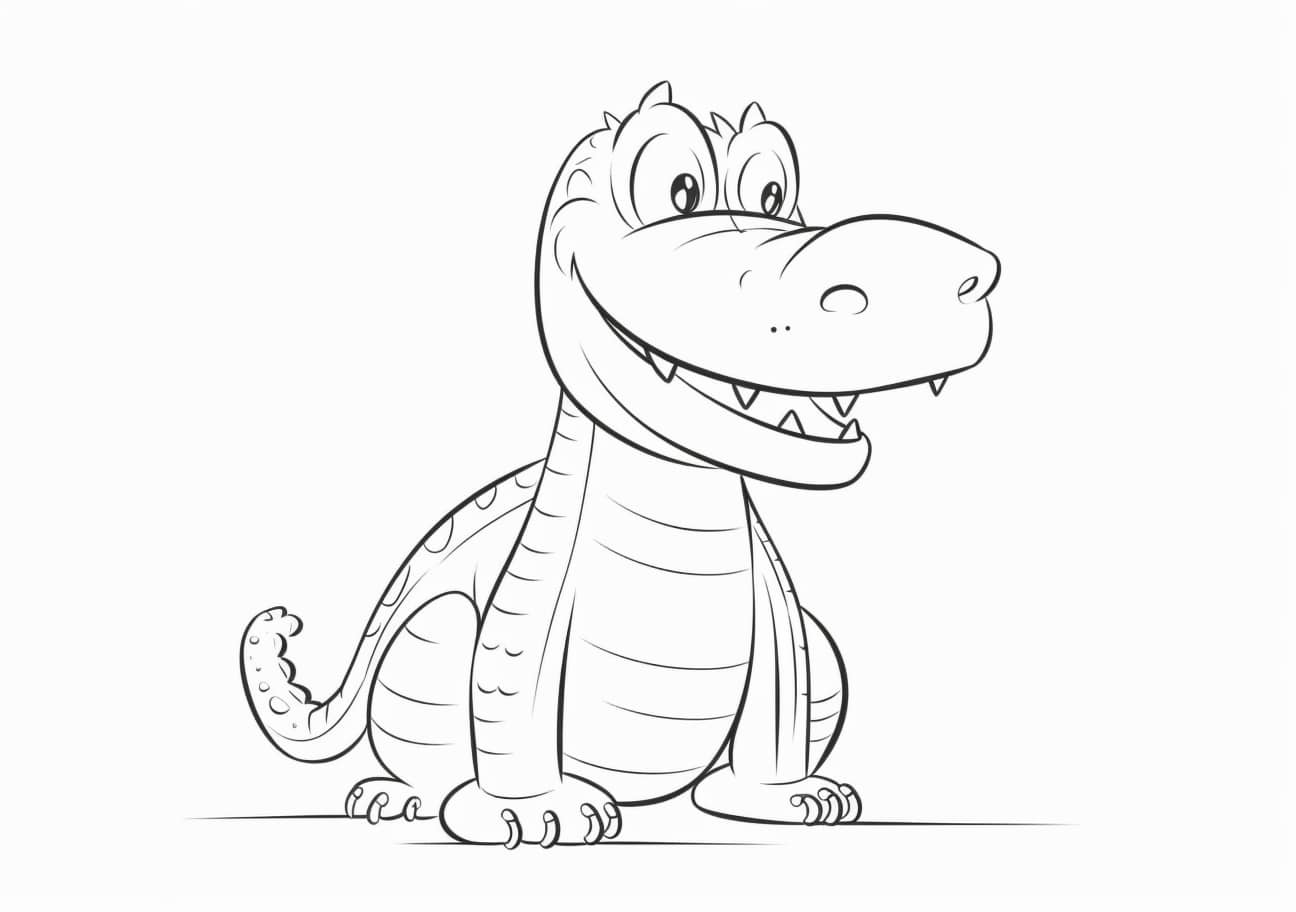 Alligators Coloring Pages, cartoon alligator