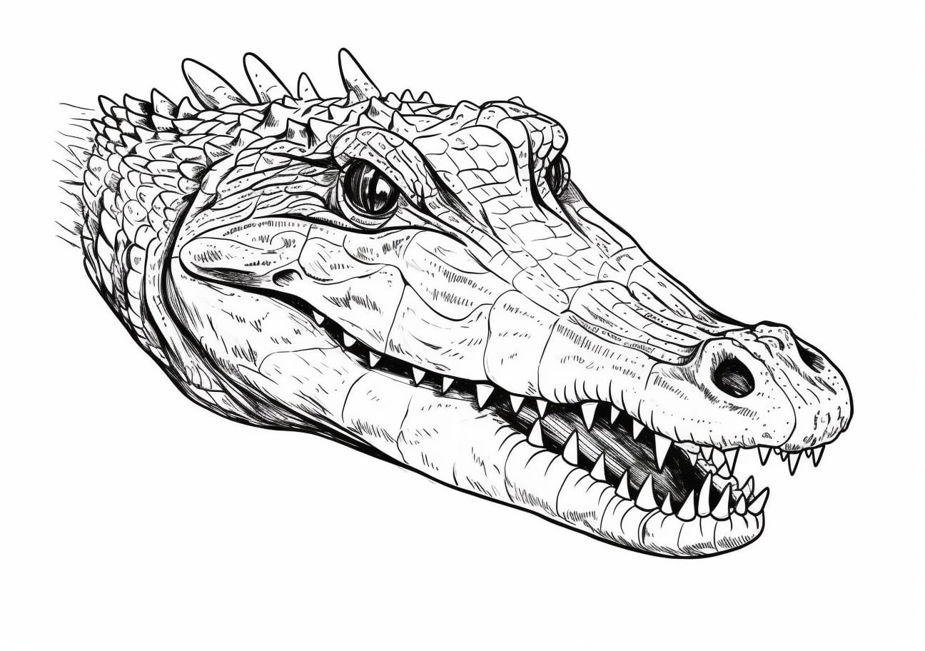 Crocodile Coloring Pages, crocodile head