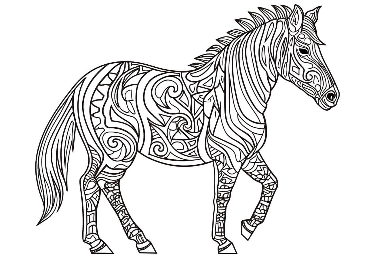 Zebra Coloring Pages, Zebra full size mandala