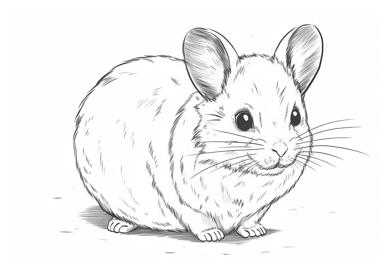 Chinchilla Coloring Pages, Realistic Chinchilla