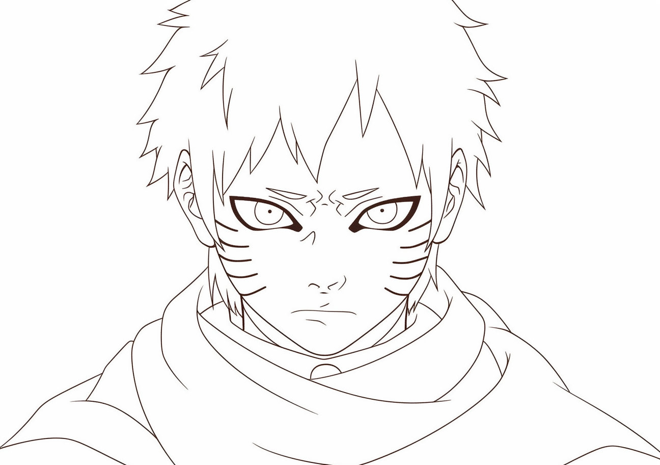 Gaara Coloring Pages, Gaara