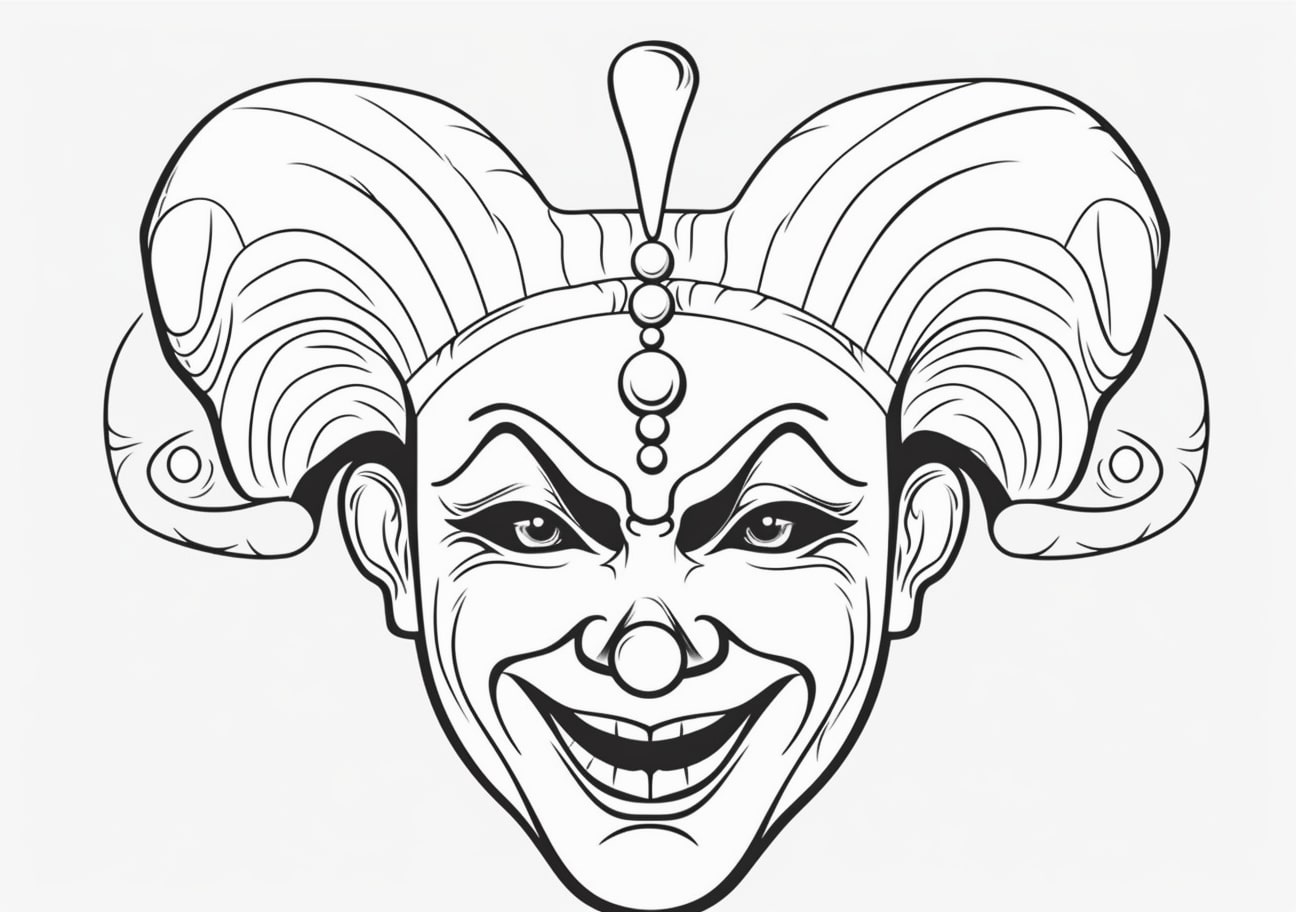 Clown Coloring Pages, Mask Clown