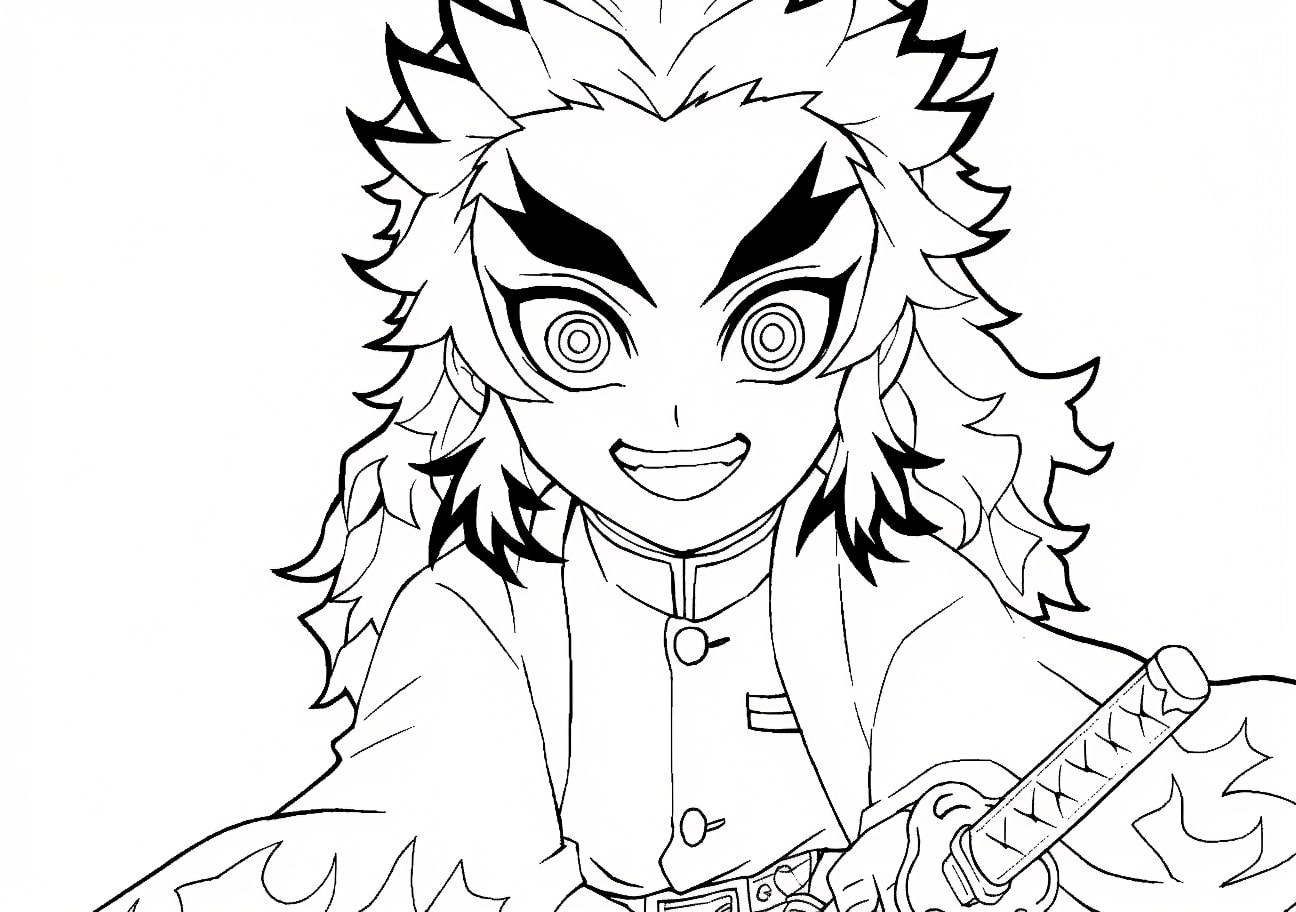 Kyojuro Rengoku Coloring Pages, Kyojuro Rengoku kid