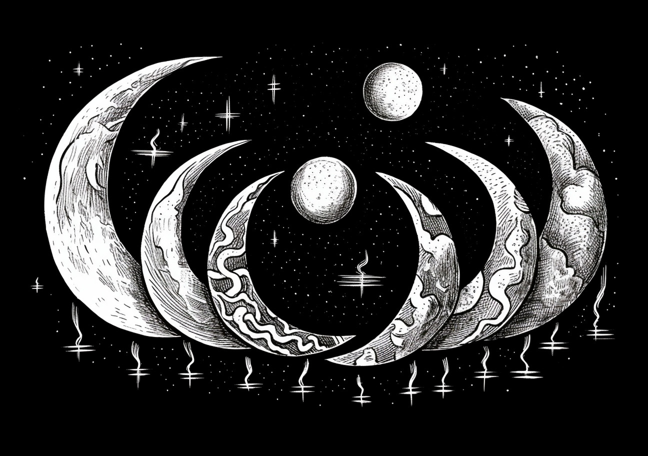 Moon Coloring Pages, Phases of the moon