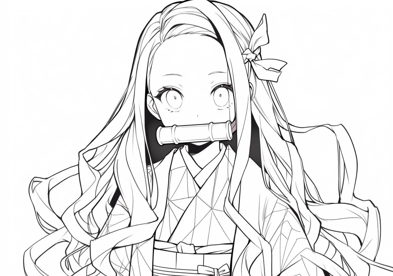 Nezuko Kamado Coloring Pages, Nezuko Kamado