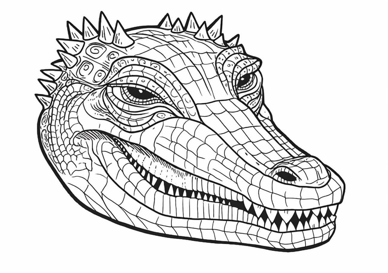 Alligators Coloring Pages, alligator head