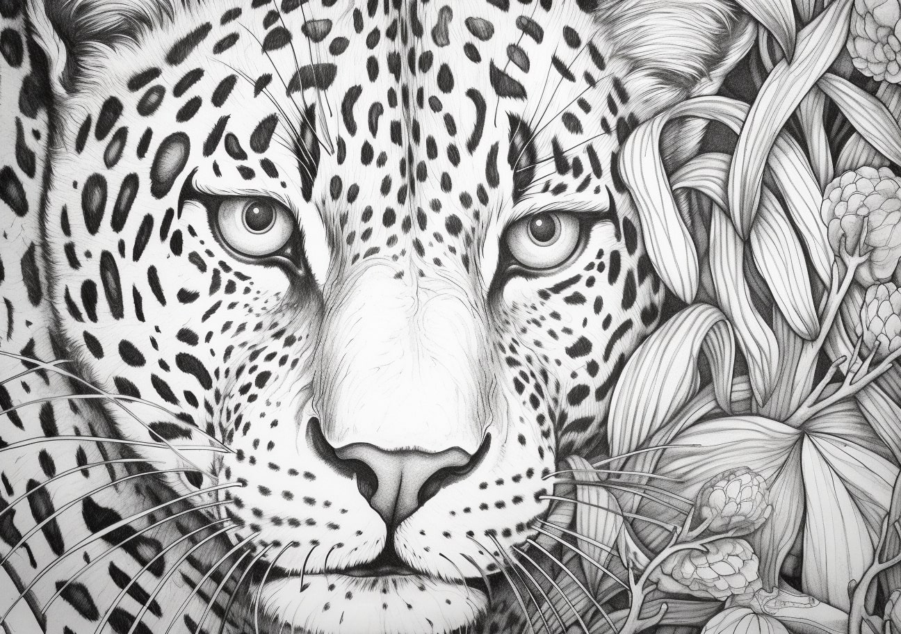 Leopard Coloring Pages, Beatiful image of Leopard