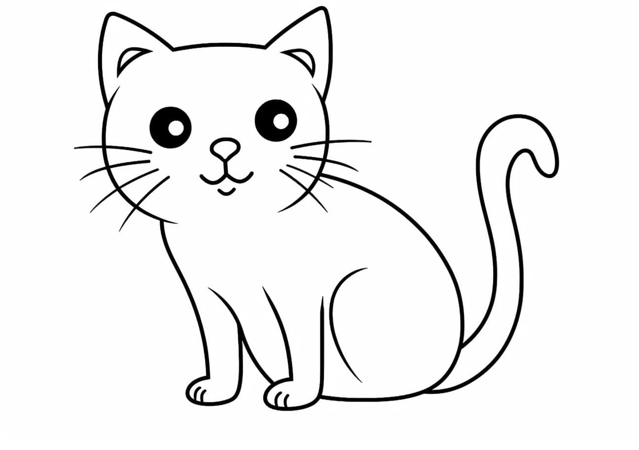 Pet Coloring Pages, domestic cat