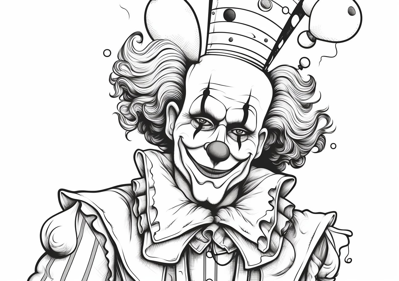 Clown Coloring Pages, Clown Face