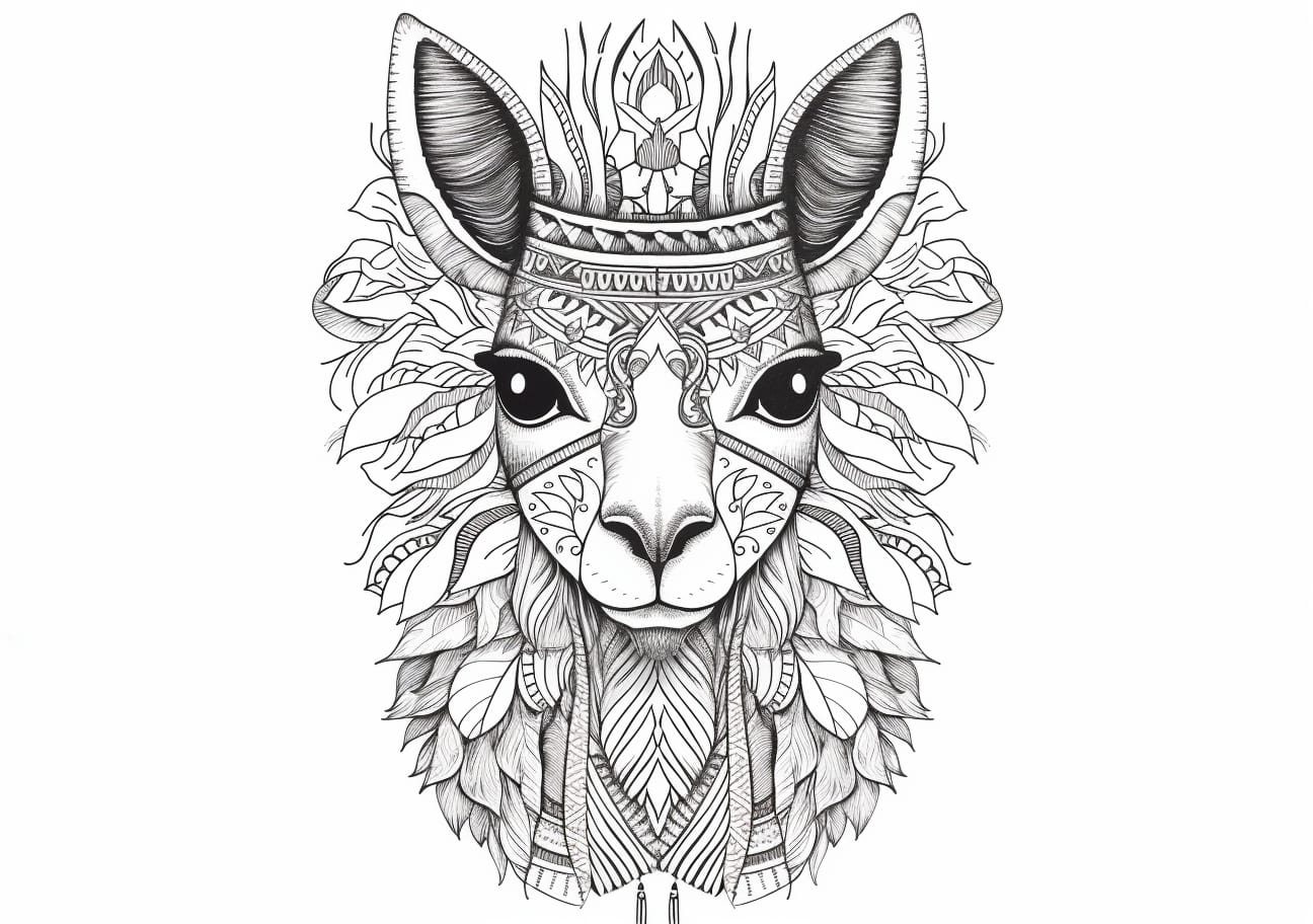 The Lama Coloring Pages, Zentagle llama