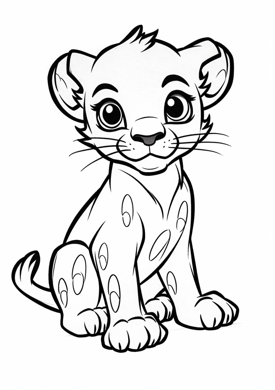 Panther Coloring Pages, Baby cartoon Panther