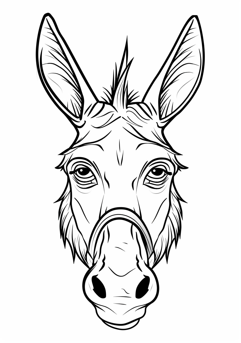 Donkey Coloring Pages, Donkey face