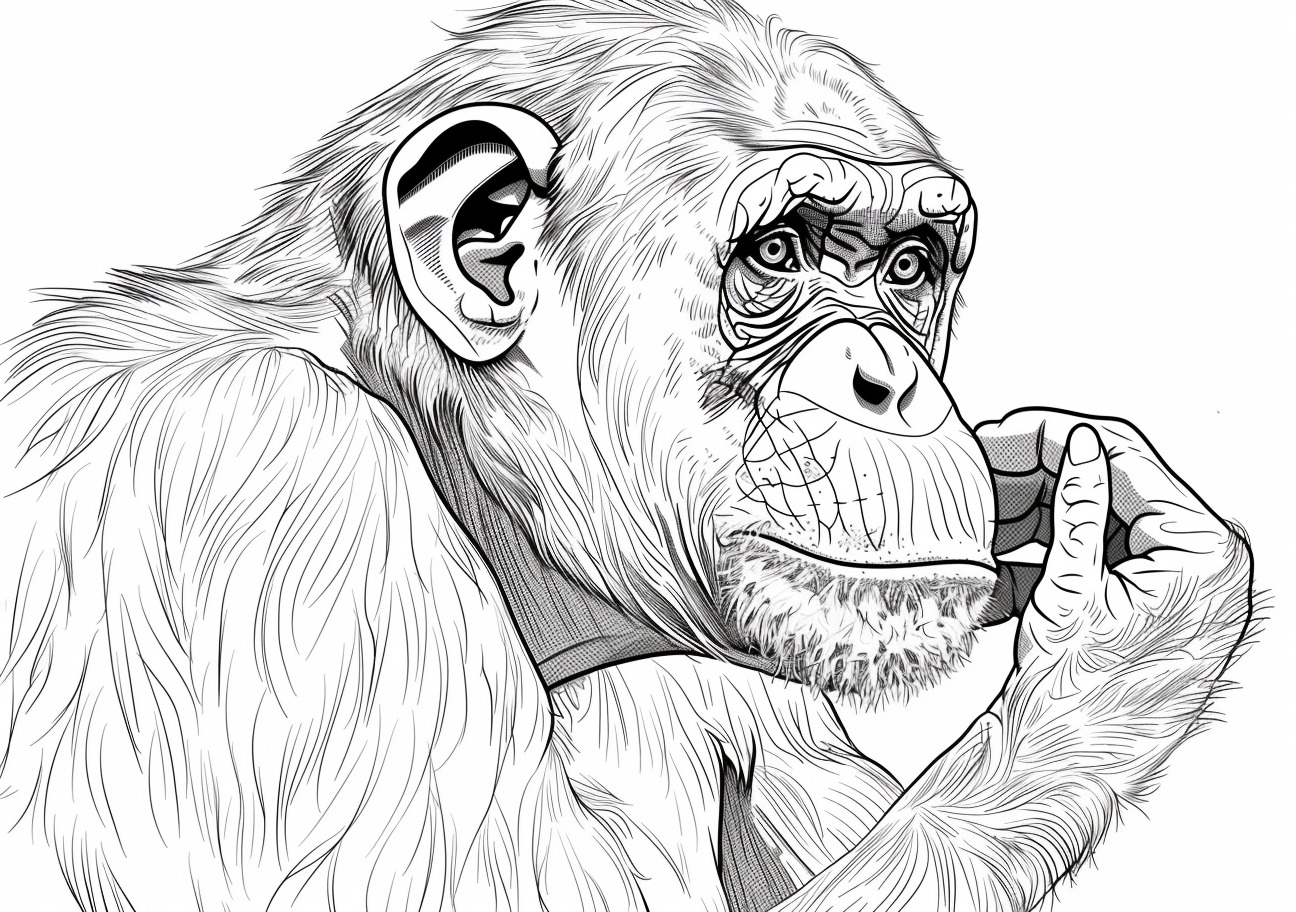 Primates Coloring Pages, Realistic primate