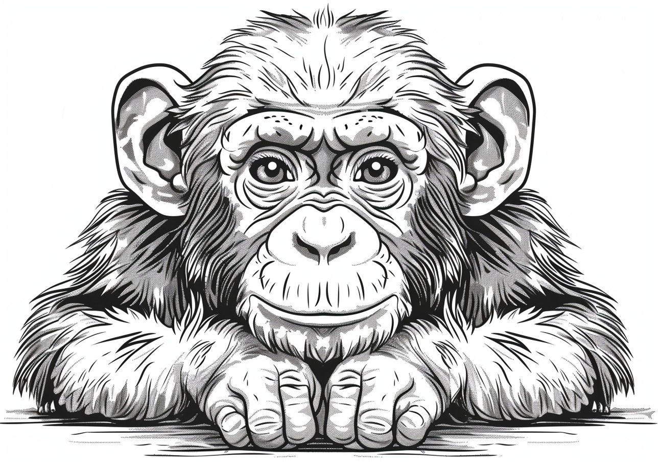 Chimpanzee Coloring Pages, Chimpanzee cute