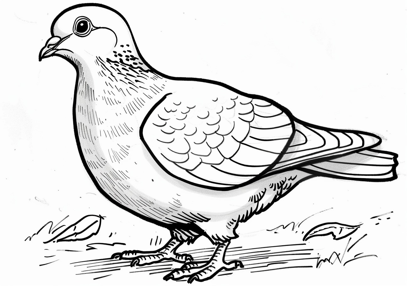 Pigeon Coloring Pages, Cartoon pigeon