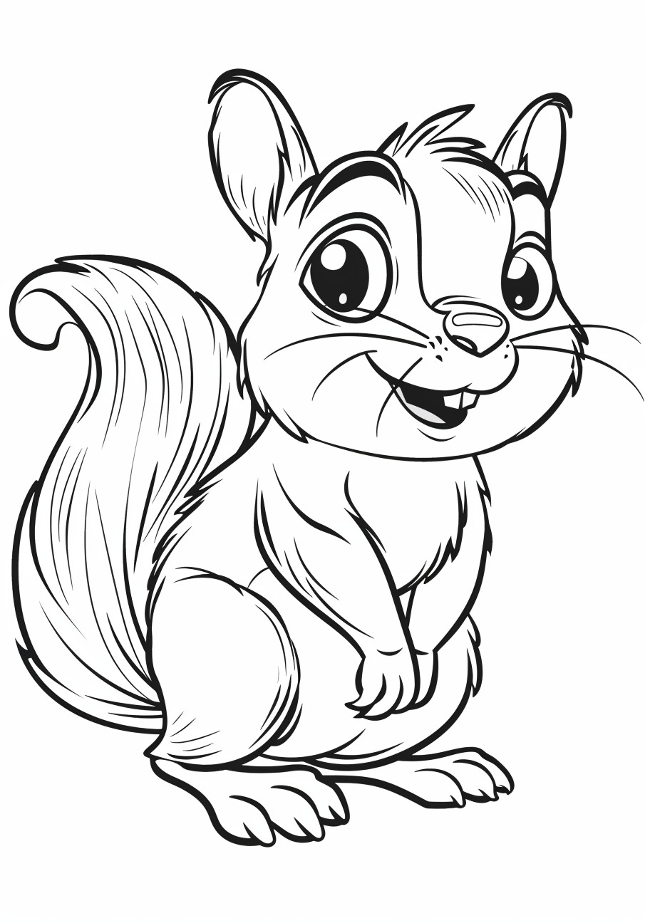 Squirrel Coloring Pages, Happy squirrel