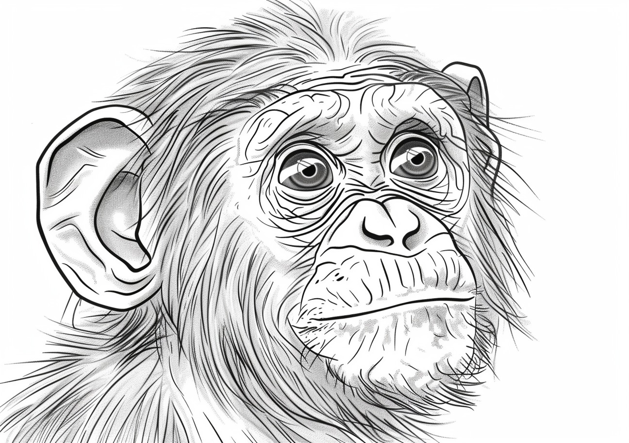 Chimpanzee Coloring Pages, Chimpanzee so cute