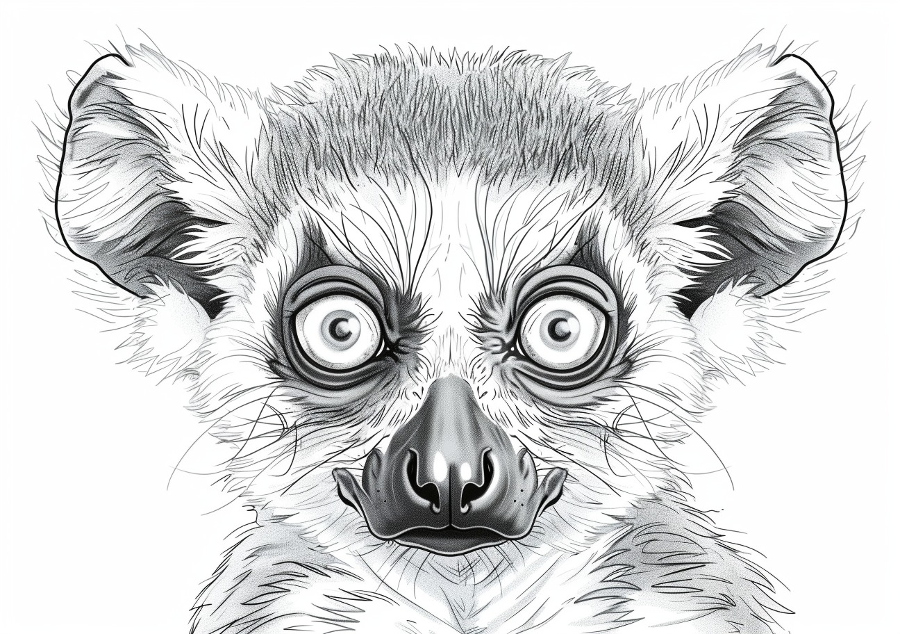 Lemur Coloring Pages, Lemur face