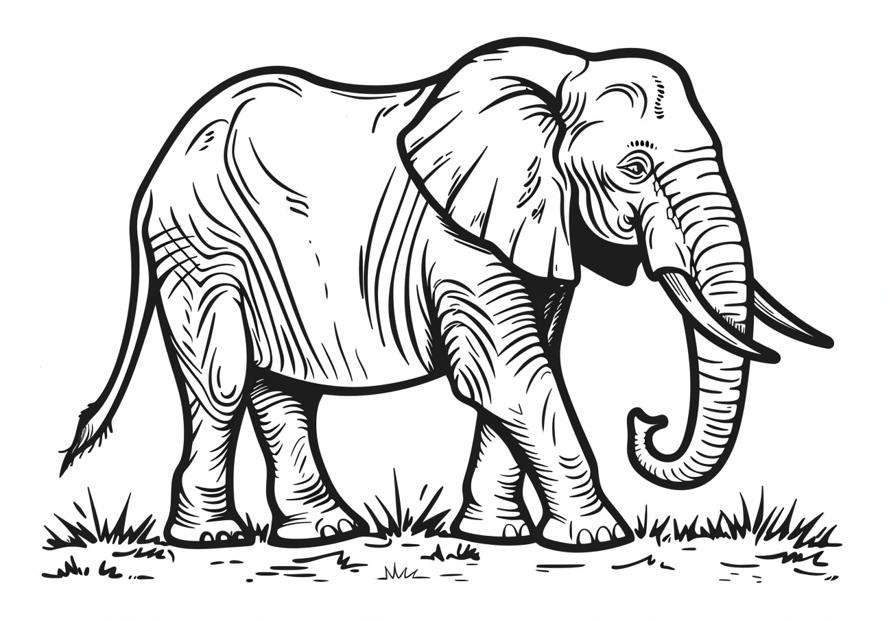 Mammals Coloring Pages, Elefant