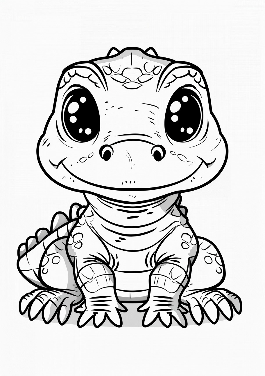 Alligators Coloring Pages, Kawaii alligator