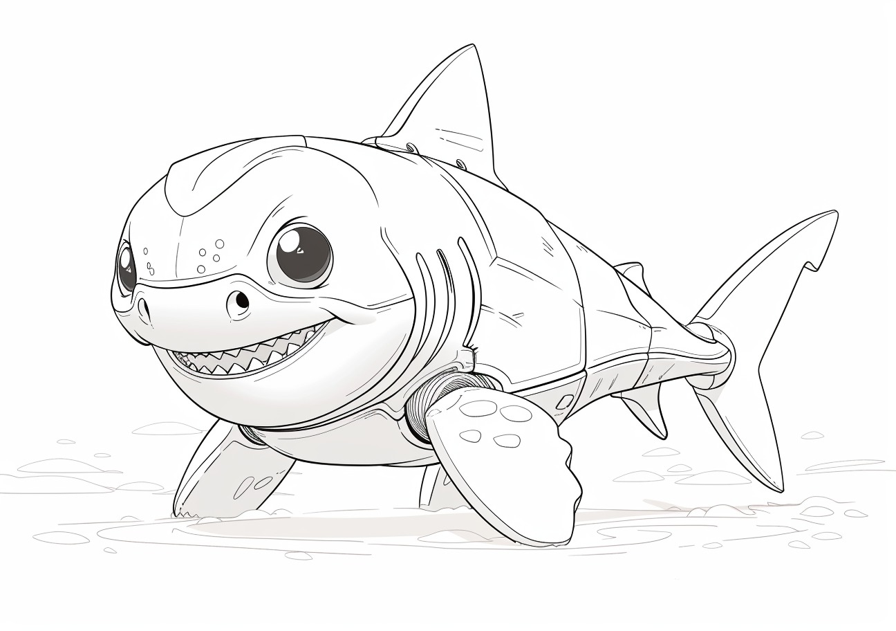 Baby shark Coloring Pages, Robo baby shark