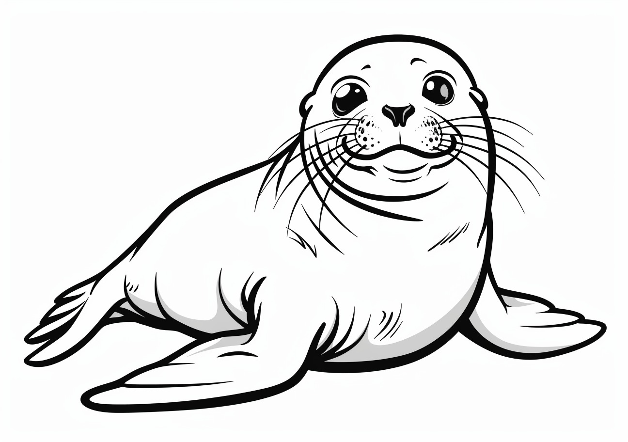 Seal Coloring Pages, Funny Seal