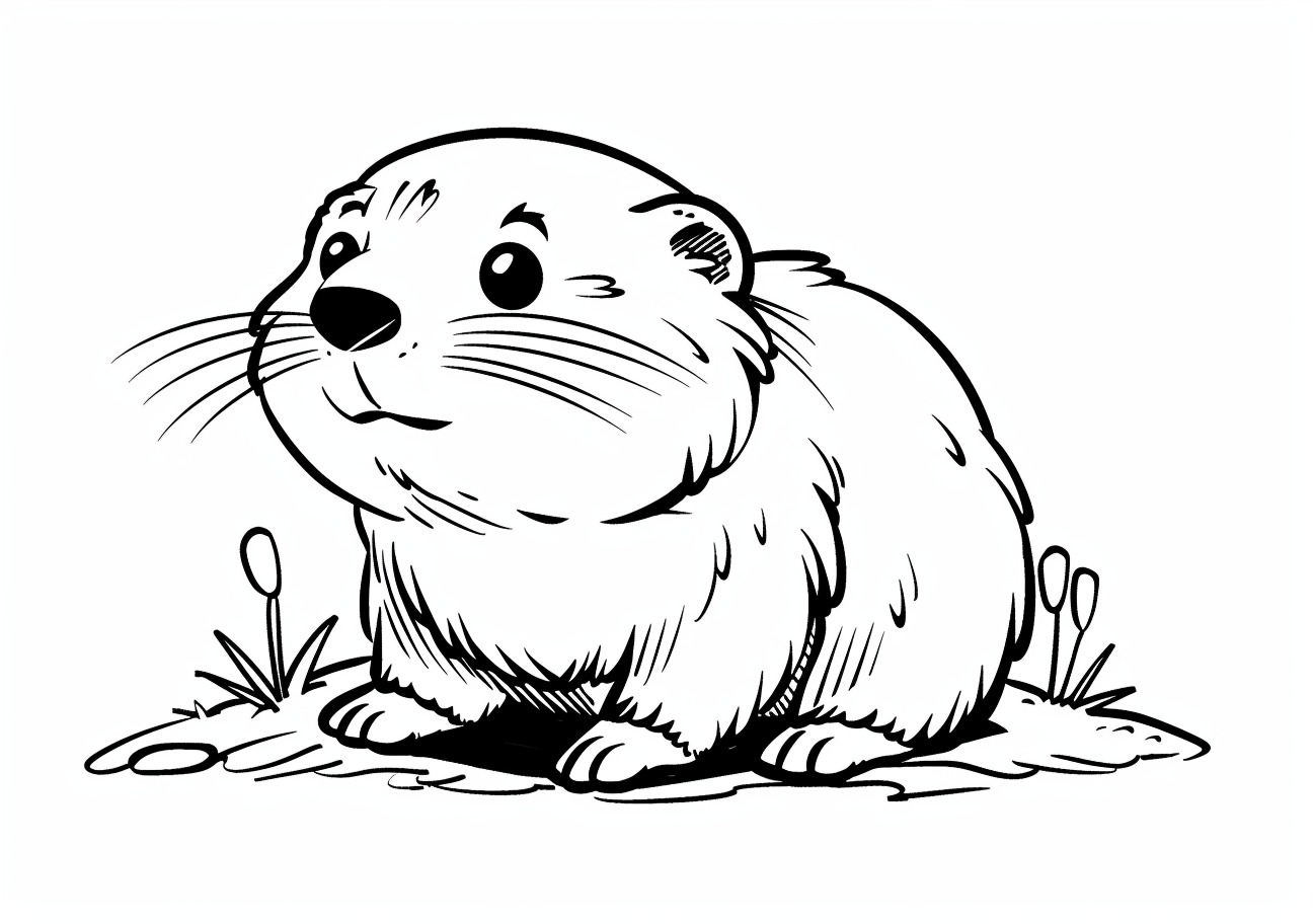 Groundhog Coloring Pages, Cute groundhog